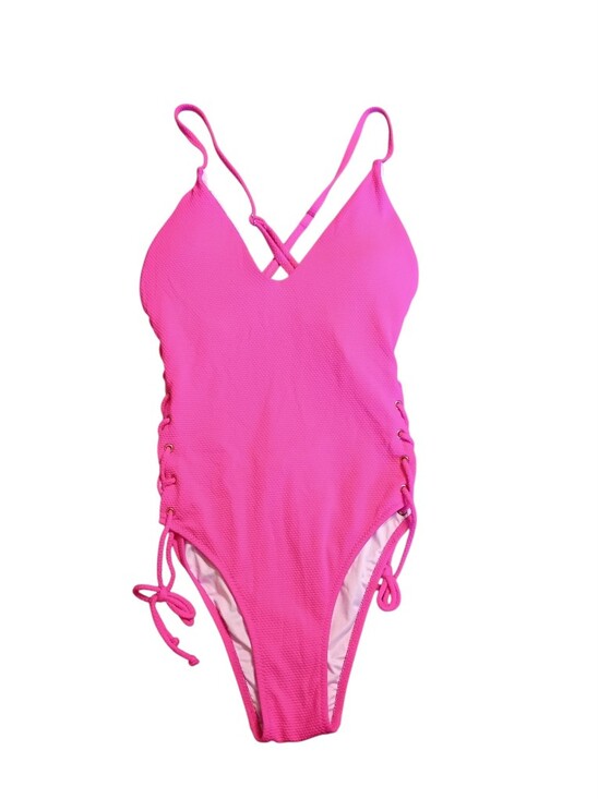 Other - EUC 2/$10 Women's Hot Pink One-Piece Swimsuit with Lace-Up Sides Small